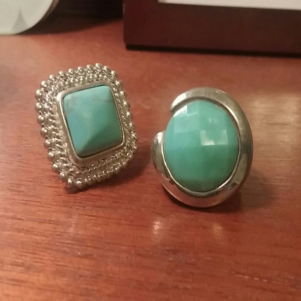 Bundle of Faux Turquoise Rings